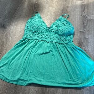 Green babydoll top